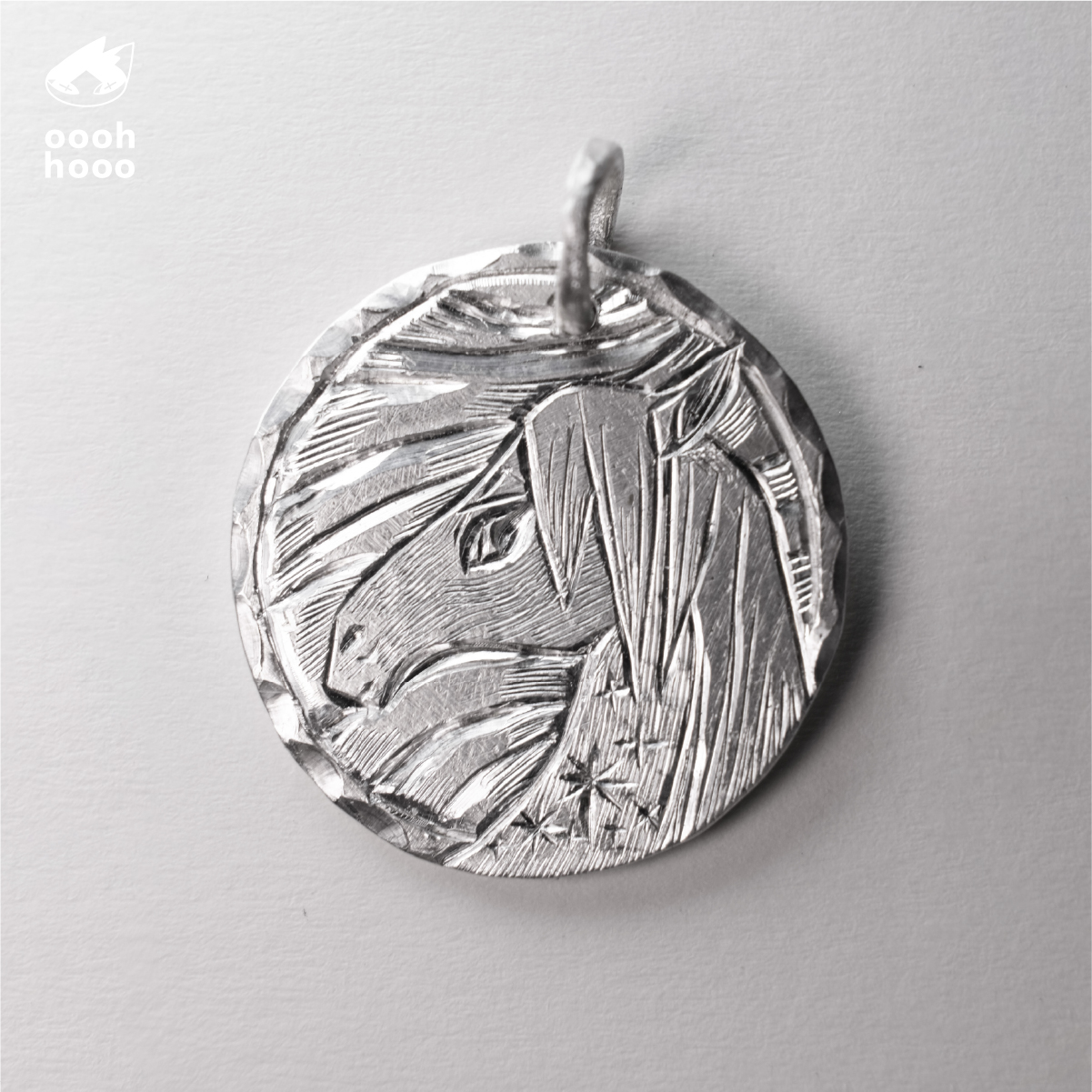 ooohhooo手作纯银吊坠生肖马项坠手工制作饰品银饰配饰马年饰品