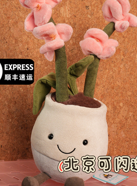 现货jellycat趣味奥丽莎兰花玩偶绿植盆栽系列毛绒玩具仿真花束