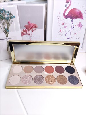 美国爆款荐Vanity Makeup The Signature 珠光哑光闪片12色眼影盘
