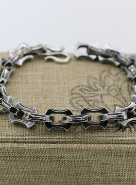 朋克风纯银龙骨饰品复古手链