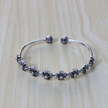 潮人复古925纯银十字架手镯 细款复古开口朋克个性手环送女友礼物