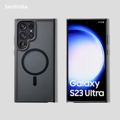 肤感磨砂黑色磁吸S25Ultra保护壳