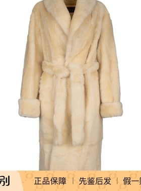 LORO PIANA诺悠翩雅女士羊皮毛一体系带大衣25秋冬新款意大利代购