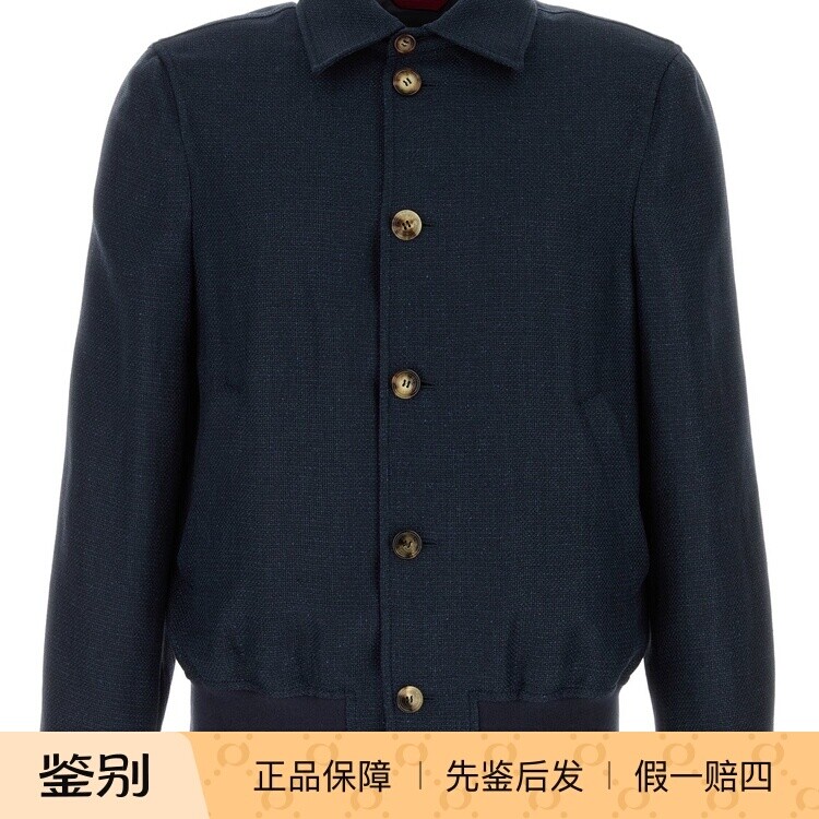 Brunello Cucinelli 男士蓝色真丝亚麻BC夹克 26早春新意大利代购