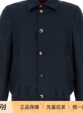 Brunello Cucinelli 男士蓝色真丝亚麻BC夹克 26早春新意大利代购