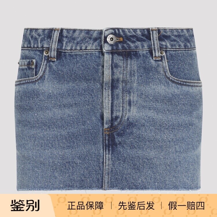 MIU MIU 缪缪 蓝色棉质牛仔超短半身裙 26秋冬新款意大利代购正品