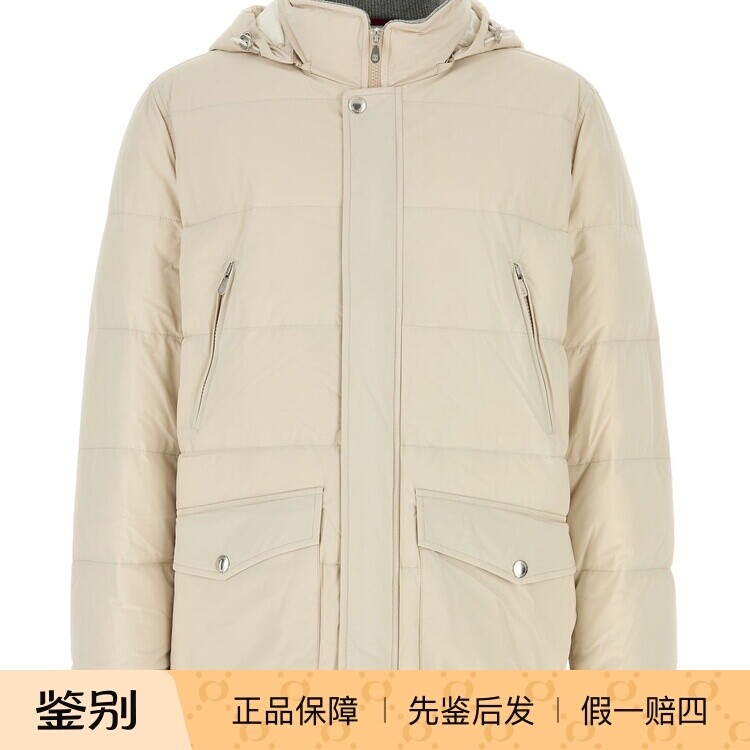 BRUNELLO CUCINELLI男士白色连帽BC羽绒服2026早春新款意大利代购