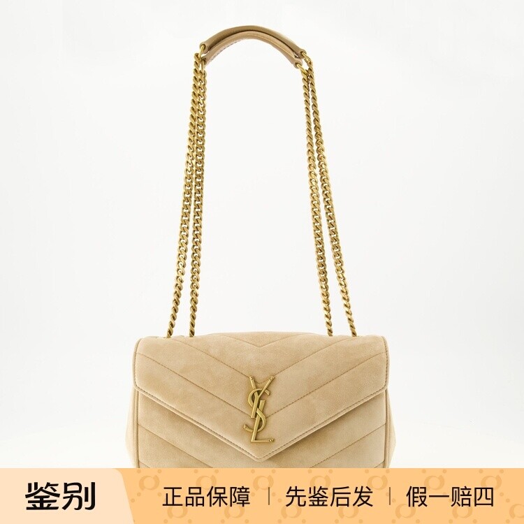 Saint Laurent圣罗兰YSL小号白loulou麂皮单肩包26早春意大利代购
