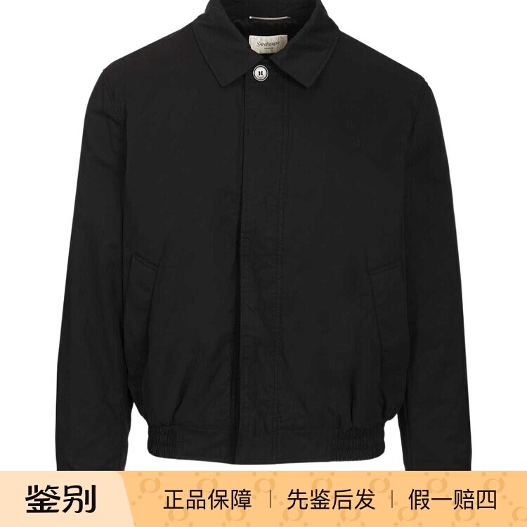 SAINT LAURENT 男士棉质黑色夹克 26早春新款YSL圣罗兰意大利代购
