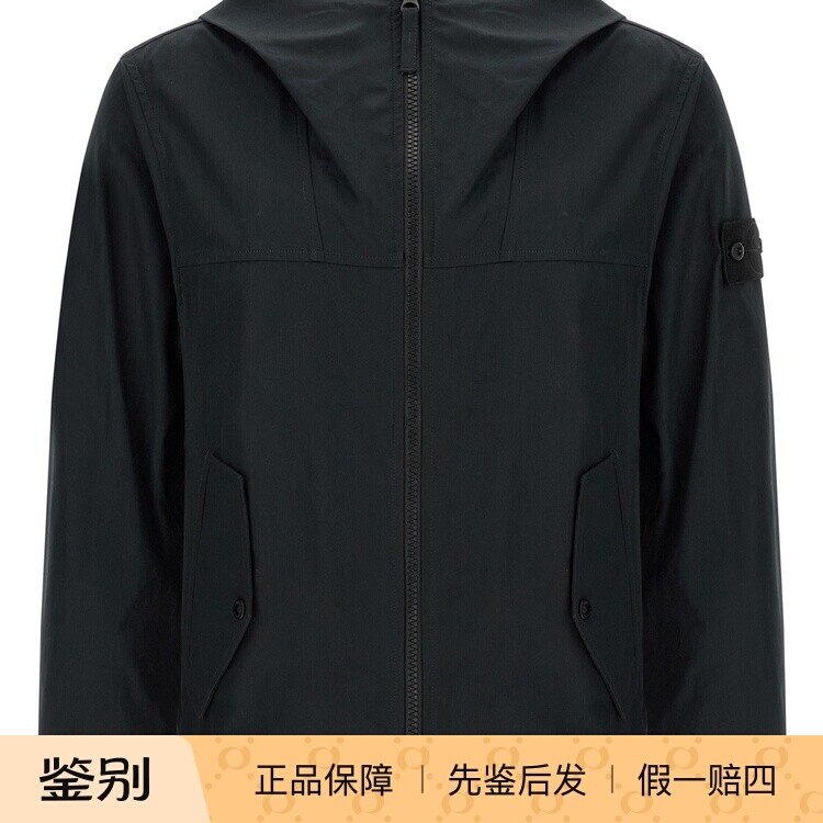 STONE ISLAND 石头岛男士ghost黑色棉质连帽夹克26早春意大利代购