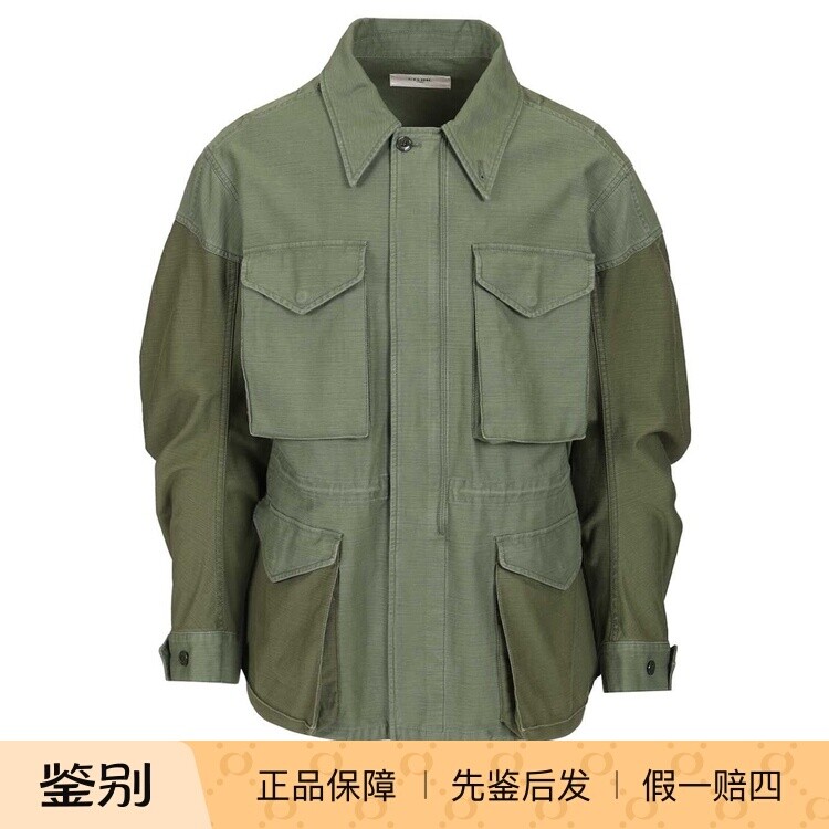 CELINE 思琳男士军绿拼色棉质派克夹克外套26早春新款 意大利代购
