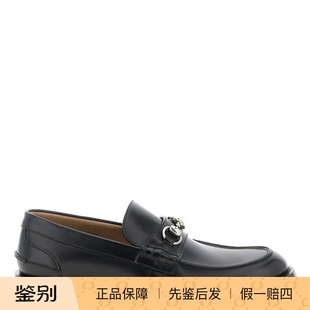 GUCCI 男士黑色morsetto 马衔扣真皮乐福鞋 26早春新款意大利代购