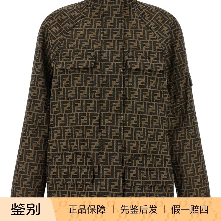 FENDI 芬迪女士saharan 老花多袋立领外套2026早春新款意大利代购