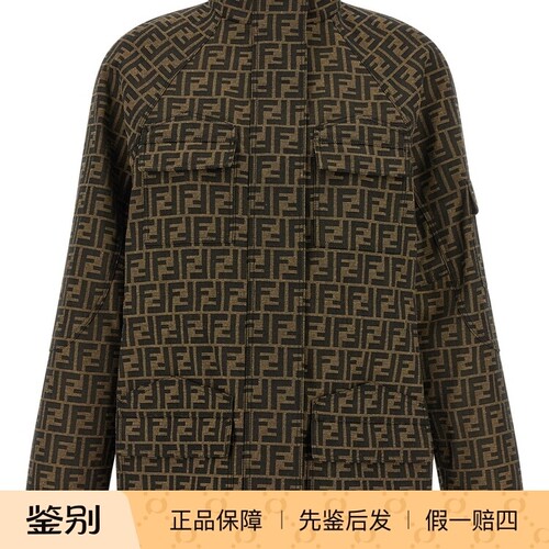 FENDI 芬迪女士saharan 老花多袋立领外套2026早春新款意大利代购