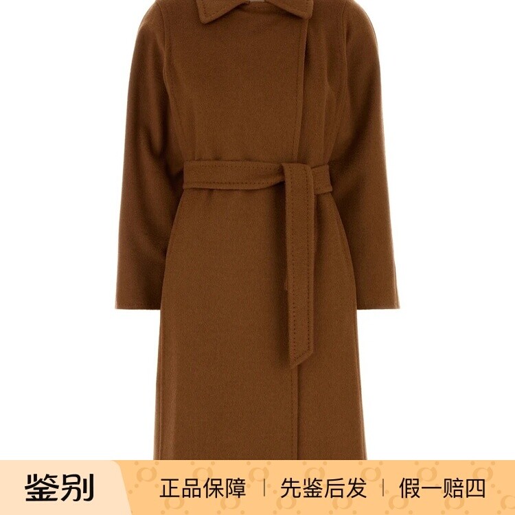 Max Mara 女士驼色manuela 羊驼毛系带大衣 26秋冬新款意大利代购
