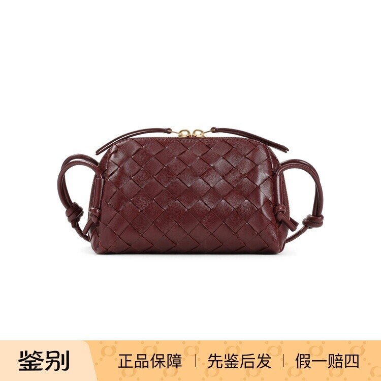 BOTTEGA VENETA女士BV迷你concert 酒红肩包26早秋新款意大利代购