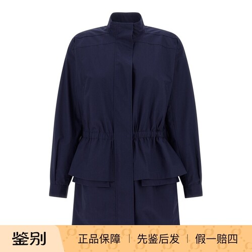 FENDI 芬迪女士 蓝色棉质saharan 中长外套 26早春新款意大利代购