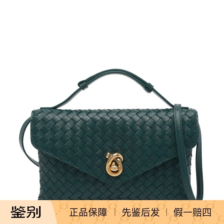 BOTTEGA VENETA女士knot lock BV绿色单肩包26早春新款意大利代购