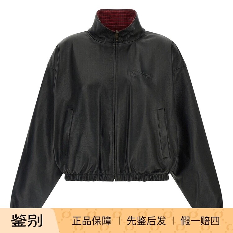BALENCIAGA巴黎世家女士黑色双面穿皮衣外套26早春新款意大利代购