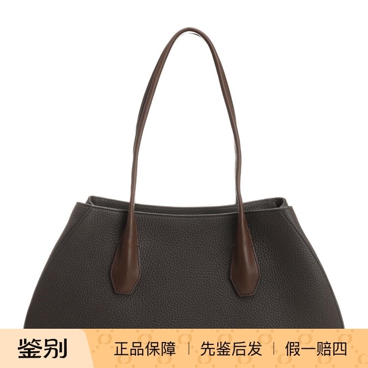 THE ROW 女士alger大号棕色粒面真皮单肩包 25早秋新款意大利代购