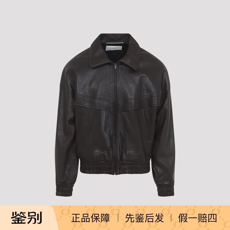 SAINT LAURENT 圣罗兰 YSL 男士棕色皮衣 2026早春新款意大利代购