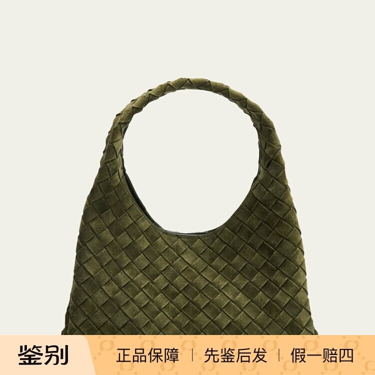 BOTTEGA VENETA 女士 BV小号绿色campana麂皮包 26秋冬意大利代购