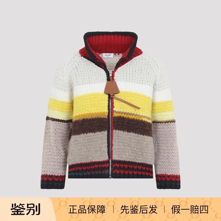 CELINE 思琳 女士多色羊毛混纺拉链开衫毛衣26秋冬新款意大利代购