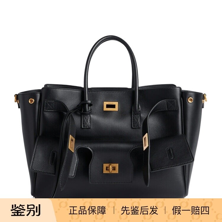 BALENCIAGA 巴黎世家女士小号黑色真皮bel air包25秋冬意大利代购