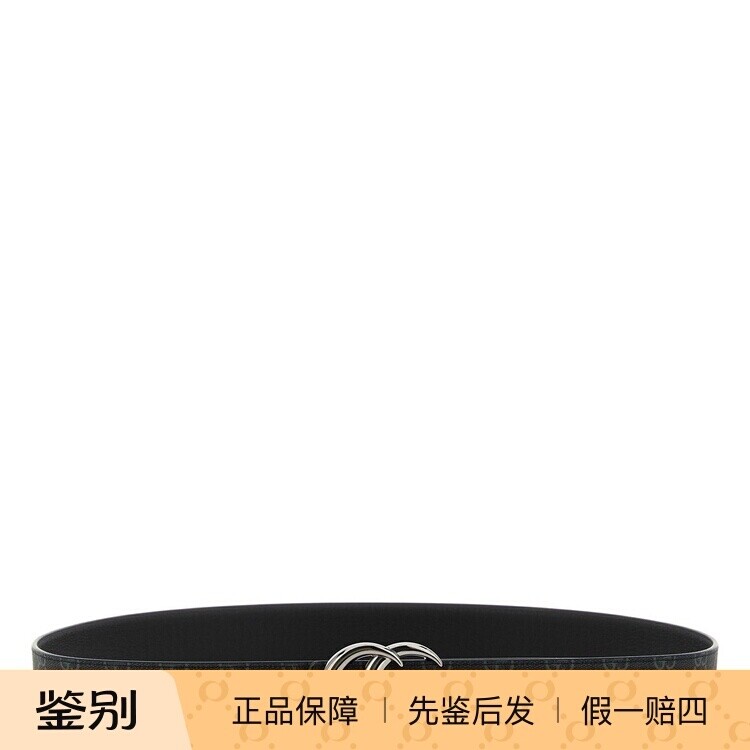 GUCCI男士3.5cm黑灰帆布真皮双面穿皮带腰带25秋冬新款意大利代购