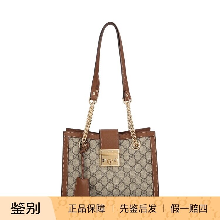 GUCCI 古驰padlock 女士中号链条帆布单肩包25秋冬新款意大利代购