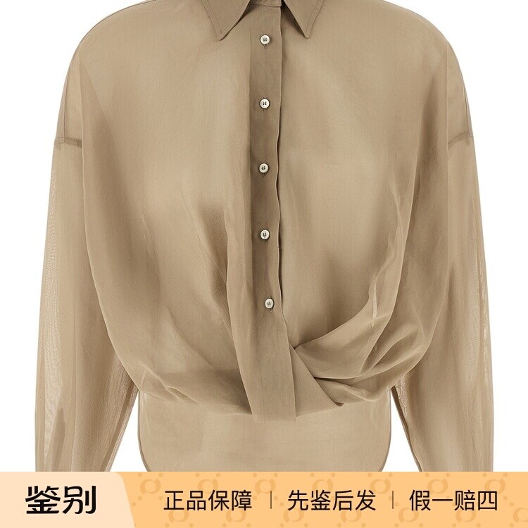 BRUNELLO CUCINELLI女士米色棉质长袖bc衬衫26早春新款意大利代购