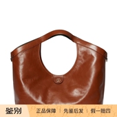 GUCCI 意大利代购 古驰女士giglio棕色大号真皮腋下包 26早春新款