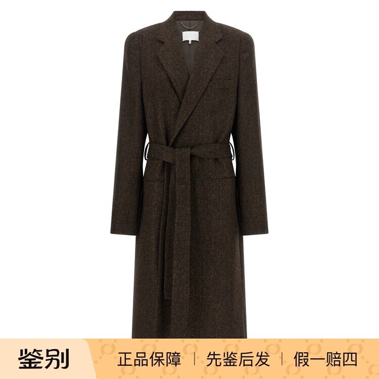 MAISON MARGIELA 男士棕色羊毛系带大衣26秋冬新款意大利代购正品