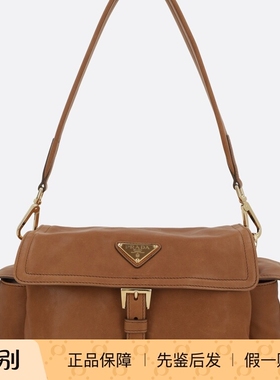 PRADA普拉达女士explore中号棕色真皮邮差包26早春新款意大利代购