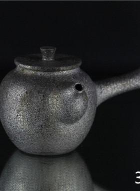 荥经砂器茶具粗陶提梁壶侧把壶黑砂煮水壶黑陶纯手工茶具制作健康