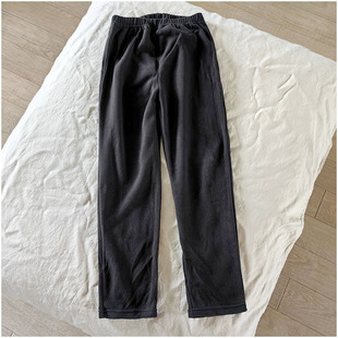 3条包邮 做工好 出口日本春秋女摇粒绒松紧腰直筒宽松家居裤睡裤