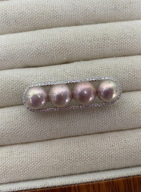 一物一链接  淡水无核天然金属怪色馒头珠平衡木吊坠款单坠s925