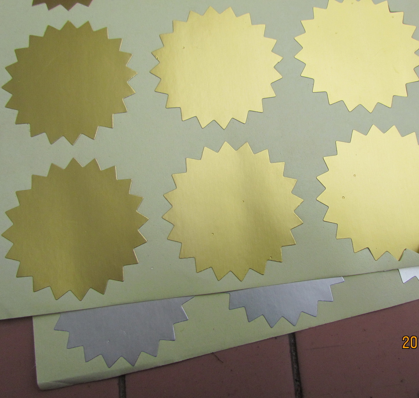 齿轮亚金红色钢印尺寸个价贴纸