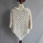 斗篷披肩皮草外套 皮草披肩编织兔毛三角套头 特价 2025秋冬外贸