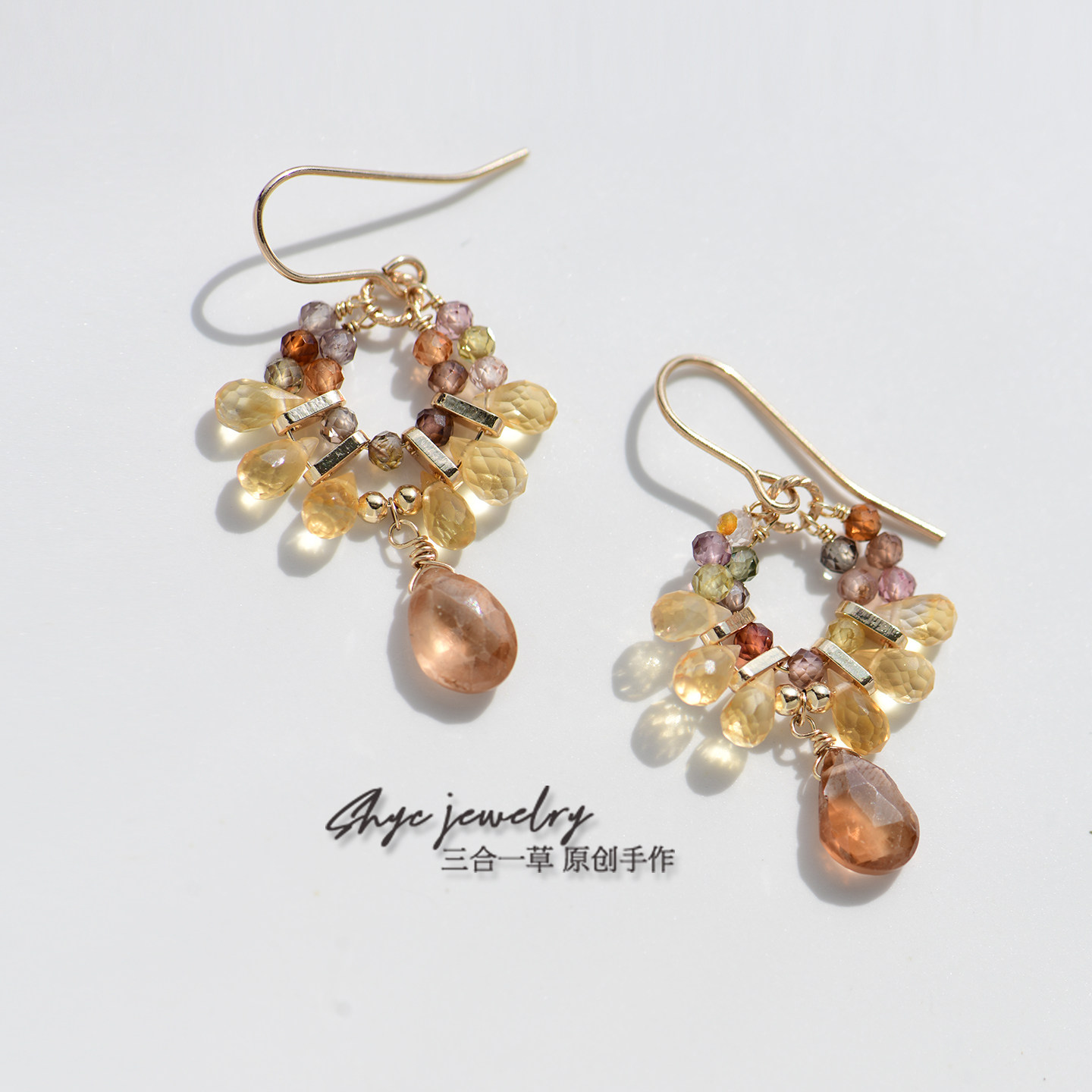 小金盘丨天然黄水晶美国包金原创宫廷古典复古轻奢耳饰耳环耳夹,饰品/流行首饰/时尚饰品新,耳环,淘宝优惠券,粉丝福利购,淘宝优惠卷