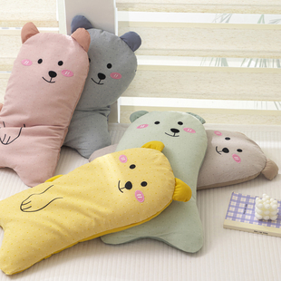 2026新款 全棉荞麦儿童小枕头枕芯可拆洗可爱抱抱熊幼儿园午睡单人