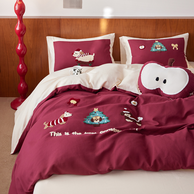 圣诞限量全棉磨毛四件套床上用品