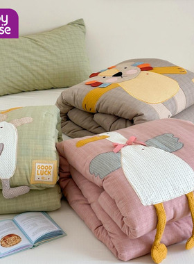 babyhouse立体贴布绣全棉双层纱儿童被子被芯冬被2025新款春秋被