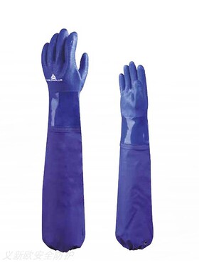 代尔塔201766 PVC包覆棉衬里手套无缝针织棉户外加长防护耐油作业