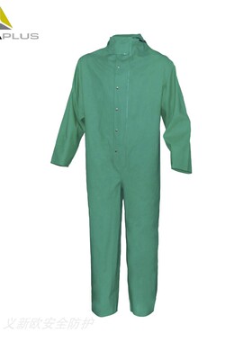 代尔塔401015重型防化服氨气弱PVC材质液密连体防化服CO600绿色