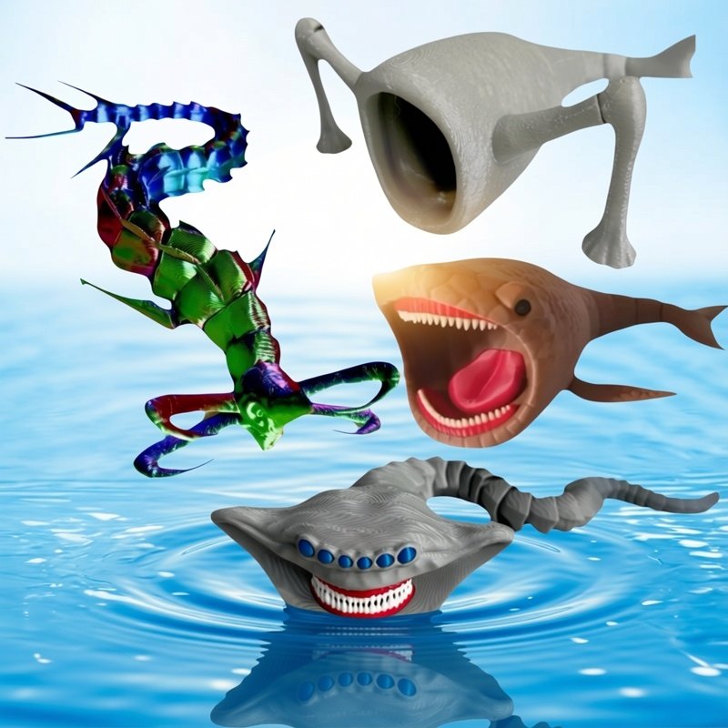 深海迷航游戏周边海怪兽吞海者厄尔多瓜食海者3D系列创意新奇玩具