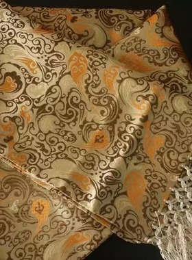 礼品 南京特产 吉祥云锦 青绿色波浪纹真丝云锦披肩围巾两用H