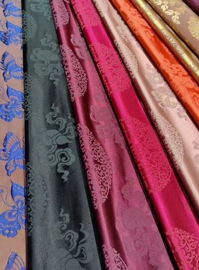 南京特产 南京云锦礼服衣服 唐装绿色底暗暗红色云鹤精品云锦布料