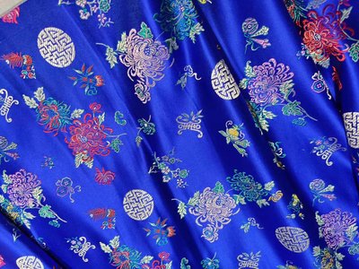 南京云锦唐装礼服旗袍蓝色布料