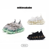 7cm超人气 日本mikiosakabe男女网面透气一脚蹬厚底增高休闲鞋